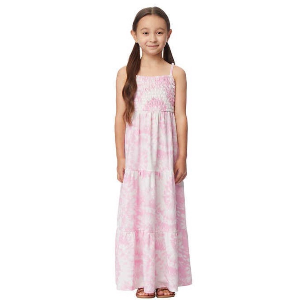 NWT 🏷✨ 32 Degrees Youth Smocked Maxi Dress, Pink - Size S (Girls’ 7/8)